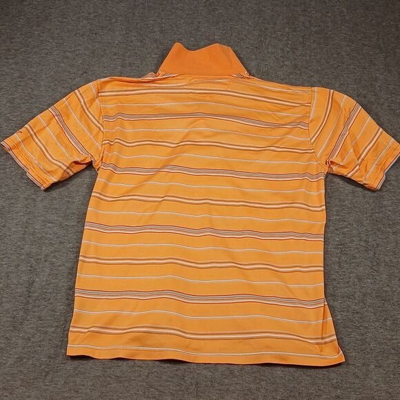 Greg Norman Polo Shirt Adult Med Orange Stripe‎ 60/2 Double Mercerized Golf Mens - Picture 4 of 8